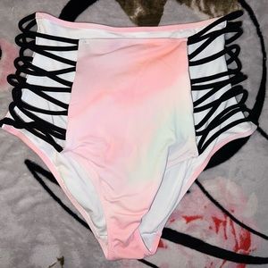 PINK Tie-Dye High Waisted Bikini Bottoms